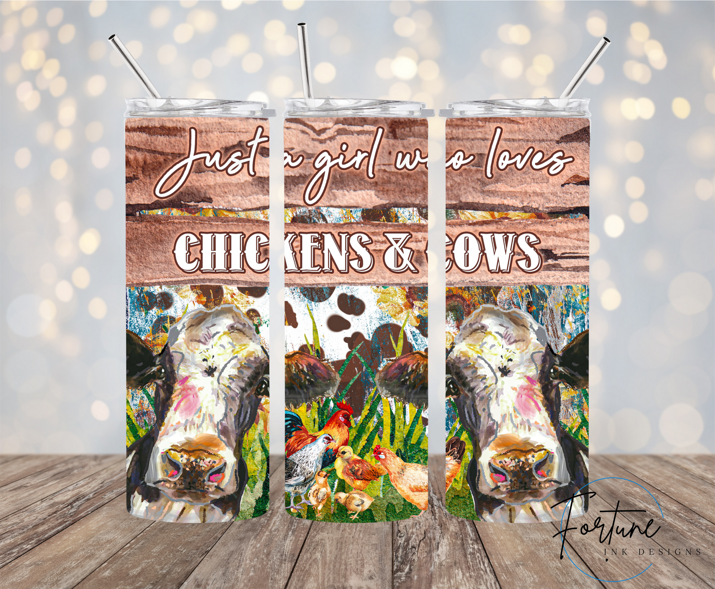 Just a Girl Who Loves Chickens & Cows 20oz Tumbler
