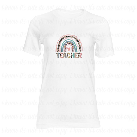 Teacher Cheetah Rainbow T-Shirt