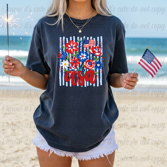 America Floral T-Shirt