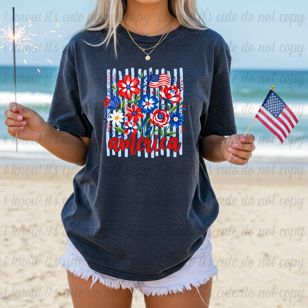 America Floral T-Shirt