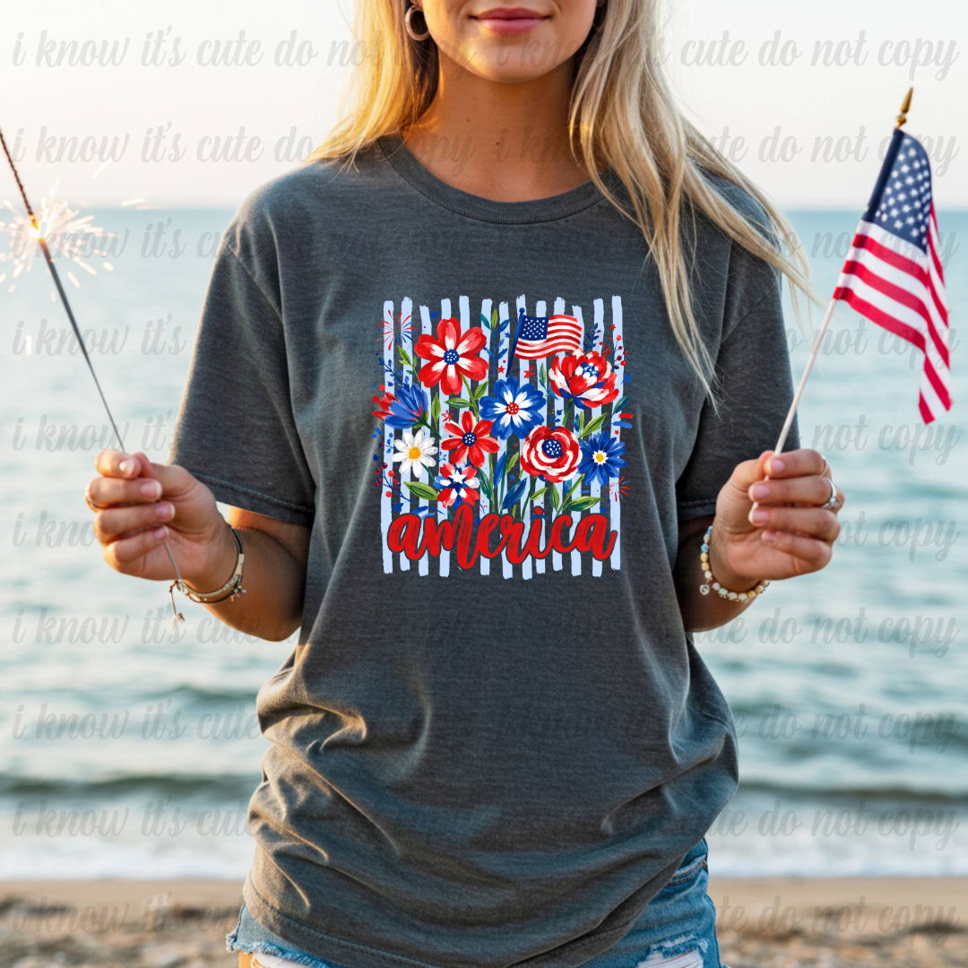 America Floral T-Shirt