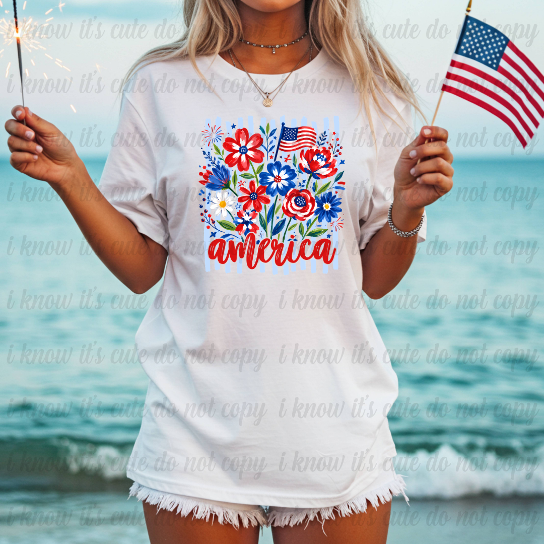 America Floral T-Shirt