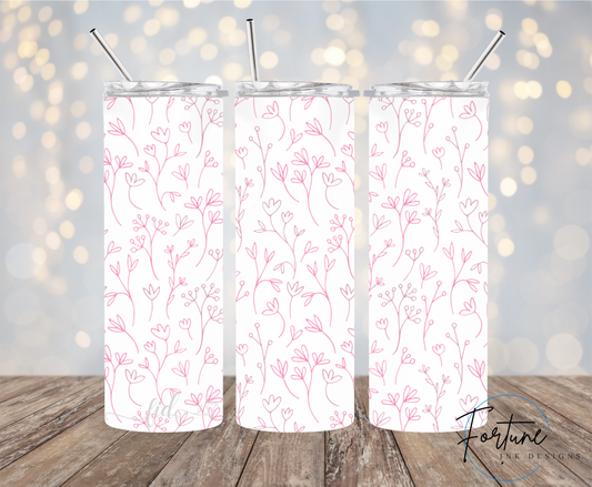 Dainty Pink Floral 20oz Tumbler