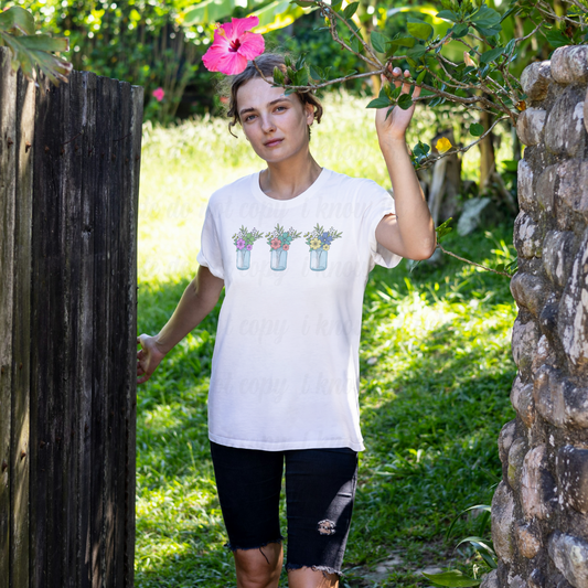 Mason Jar Floral T-Shirt