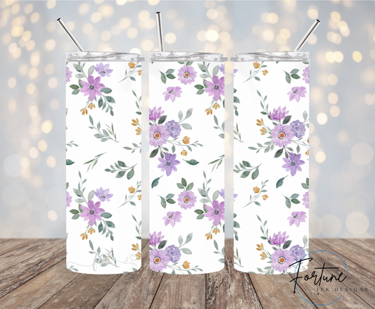 Purple Floral 20oz Tumbler