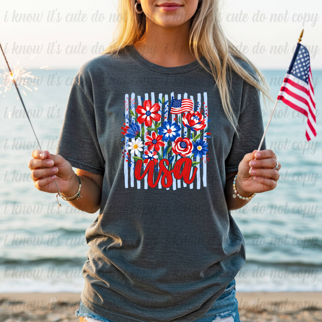 America Floral T-Shirt