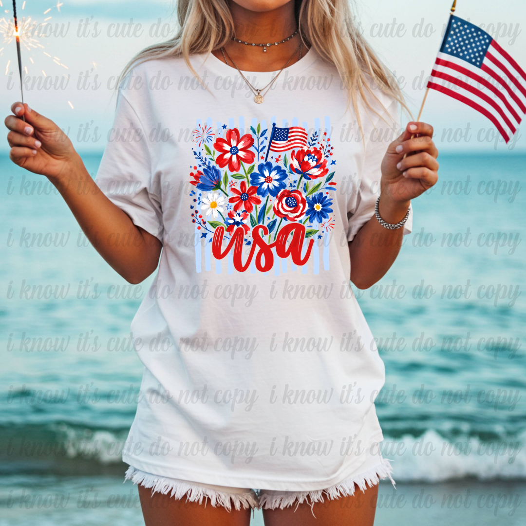 America Floral T-Shirt